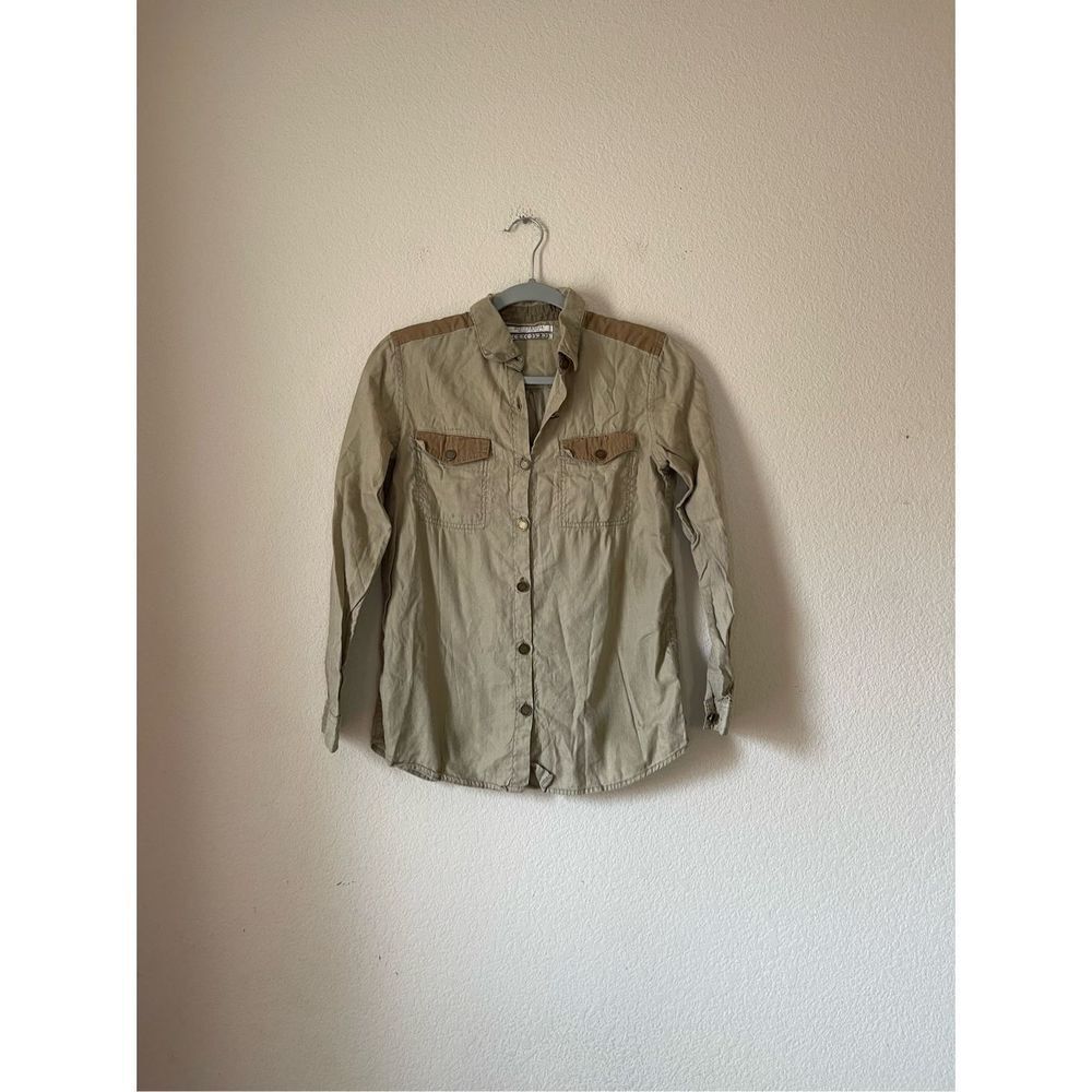 Scotch and soda twill utility style button up shirt size xs petite‎